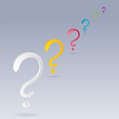 Question signs colorful vector illustration, problem and priority challenge concept.