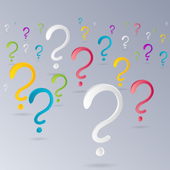 Question signs colorful vector illustration, problem and priority challenge concept.