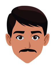 Fototapeta premium indian man face avatar cartoon