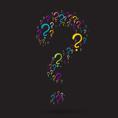 Question signs colorful vector illustration, problem and priority challenge concept.