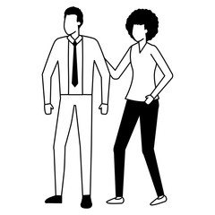 business man and woman characters