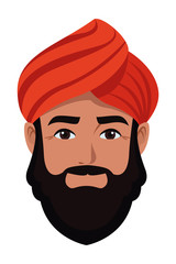 indian man face avatar cartoon