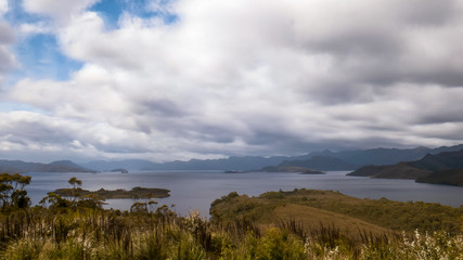 afternoon view of the new lake pedder at strathgordon