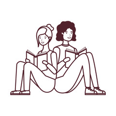 couple sitting with book in hands
