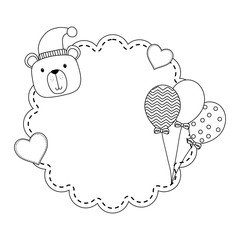 Teddy bear cartoon with balloons design