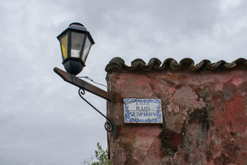 old street lamp on the wall