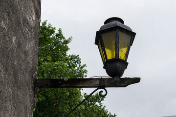 old street lamp on the wall