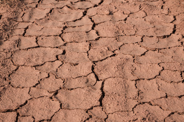 Red soil cracked by drought Red Clay Cracking