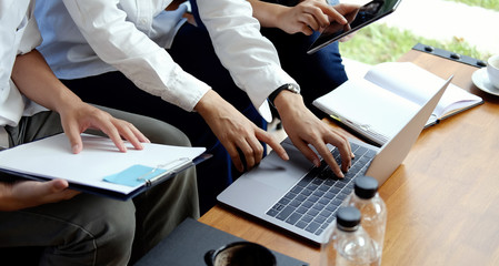 Team UX UI IT designer working in office