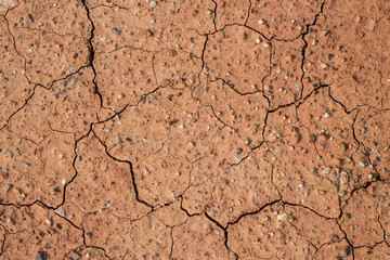 Dry surface texture and small gravel in dry weather