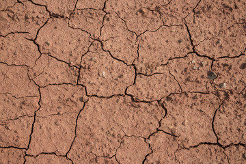 Dry surface texture and small gravel in dry weather