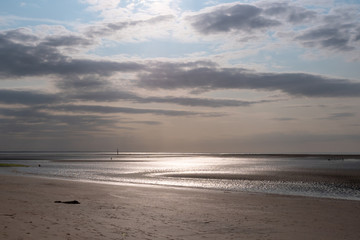 The beach of Houlgate, Normandy, at sunset