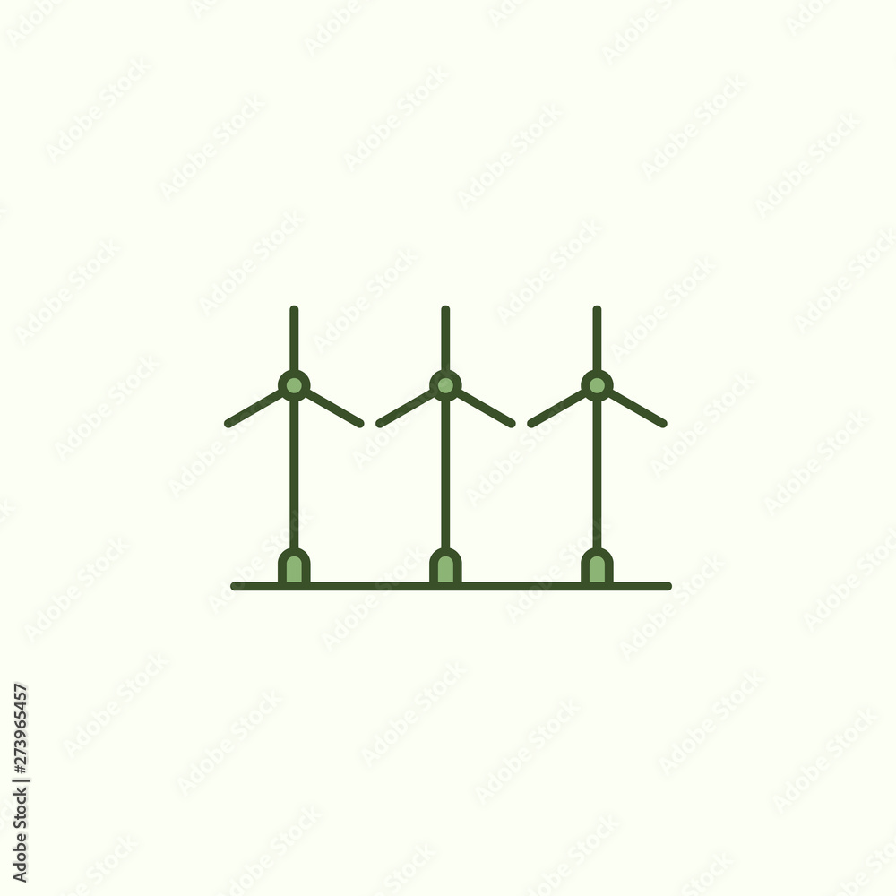 Poster electra windmills with simple color element icon