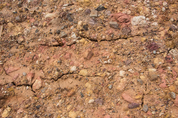 Colorful earth and sandstone on construction site Coloured earth and stone