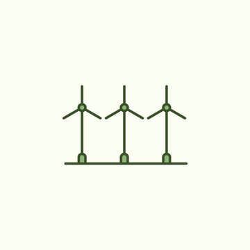 Electra windmills with simple color element icon