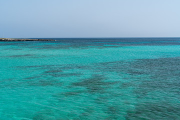 The coast of Favignana Island in south mediterranean
