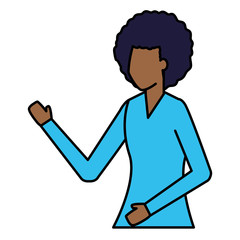 business woman character portrait white background