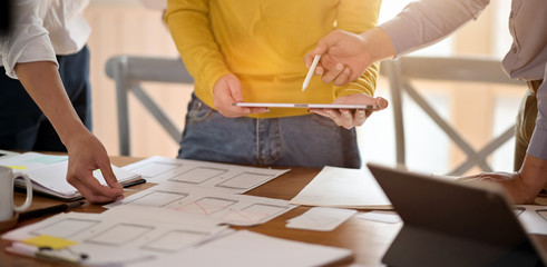 Graphic designer UI UX creative sketch planning application prototype wireframe for web and mobile...