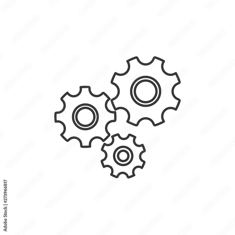 Aufkleber gear icon black color editable. gear symbol flat vector sign isolated on white background. simple ve