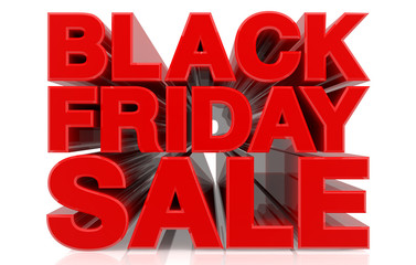3D BLACK FRIDAY SALE word on white background 3d rendering