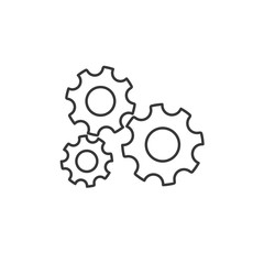 Gear icon black color editable. Gear symbol Flat vector sign isolated on white background. Simple vector illustration for graphic and web design.
