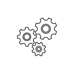 Gear icon black color editable. Gear symbol Flat vector sign isolated on white background. Simple vector illustration for graphic and web design.