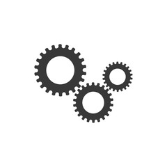 Gear icon black color editable. Gear symbol Flat vector sign isolated on white background. Simple vector illustration for graphic and web design.