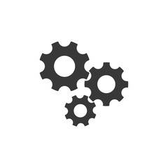 Gear icon black color editable. Gear symbol Flat vector sign isolated on white background. Simple vector illustration for graphic and web design.