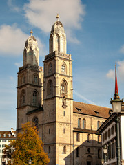 Obraz premium Grossmünster church in Zurich, Switzerland