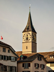 Obraz premium St. Peter church in Zurich, Switzerland