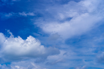 Naklejka na ściany i meble Copy space summer blue sky and white cloud.