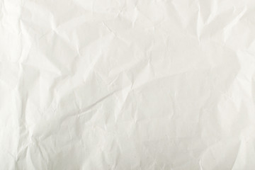 Sheet of White Thin Crumpled Craft Paper Background