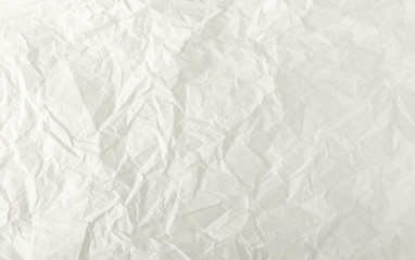 Sheet of White Thin Crumpled Craft Paper Background