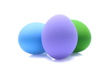 Perfect colorful handmade easter eggs isolated on a white