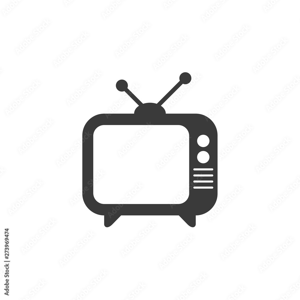 Poster television icon black color editable. tv symbol flat vector sign isolated on white background. simpl