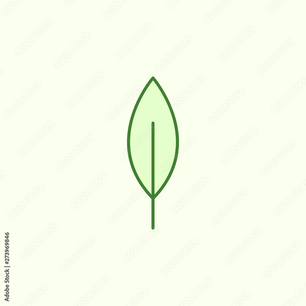 Poster birch with simple color element icon