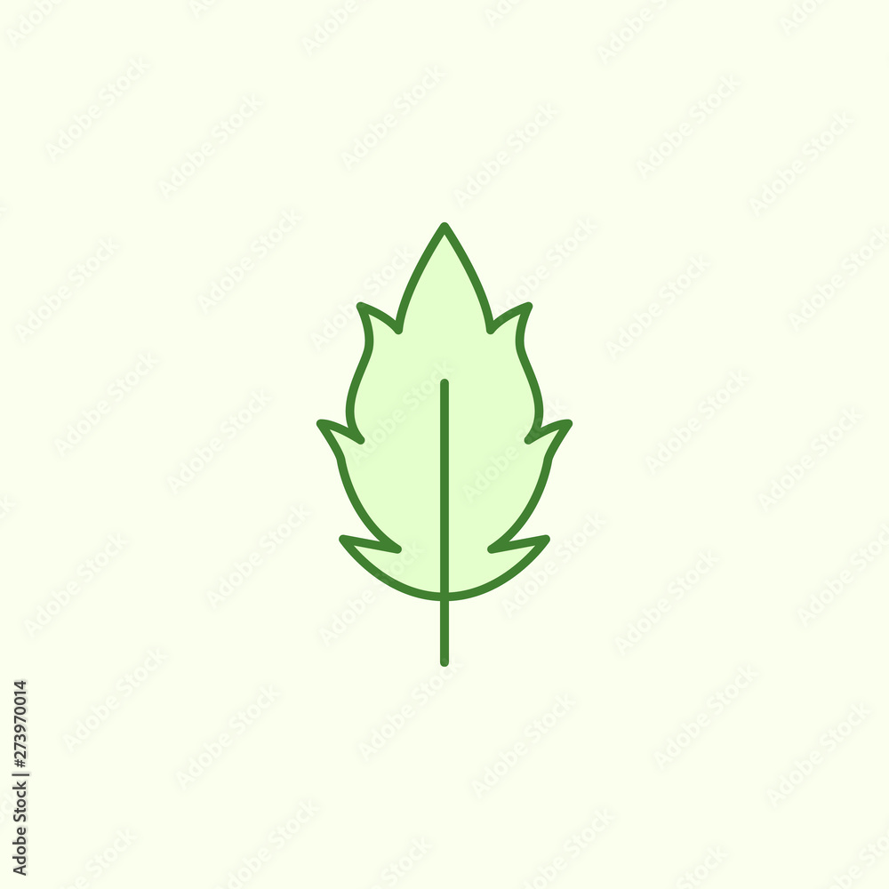 Poster hawthorn with simple color element icon
