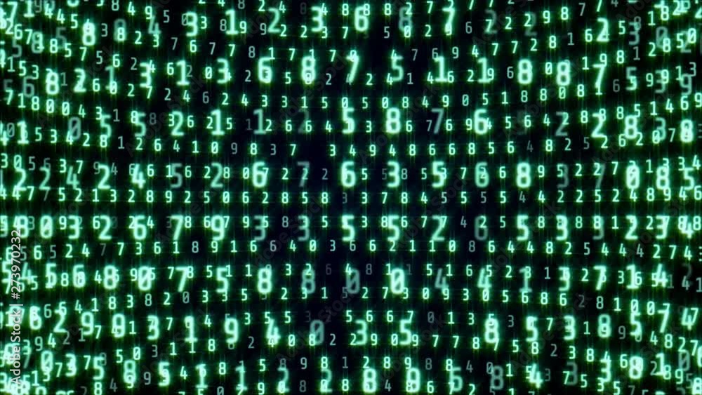 Leinwandbilder Digital Data Binary Code Number Bit Transfer Technology. Abstract Futuristic Matrix Array Display For Scifi Information Background.