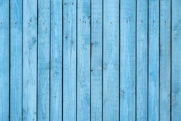Fototapeta na wymiar Texture Of Narrow Brown Boards. Old Weathered Shabby Blue Wooden Background.