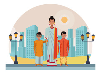 indian family avatar cartoon character