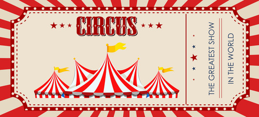 A circus ticket template - obrazy, fototapety, plakaty