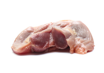 Raw Chicken gizzards on white background