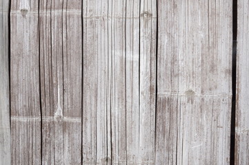 White bamboo plank fence texture for background