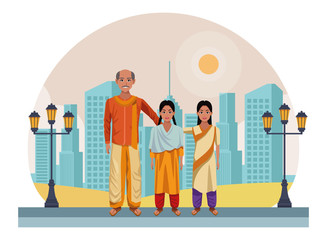 indian family avatar cartoon character