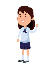 happy student girl comic character