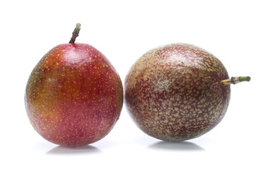 Passion fruit leaves isolated on white background