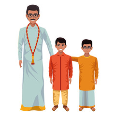 indian family avatar cartoon character