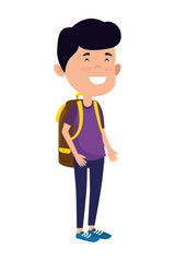 happy student boy with schoolbag