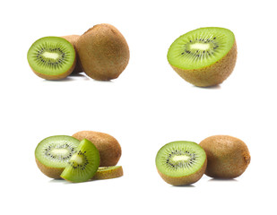 kiwi fruit isolated on white background (set  mix   collection)