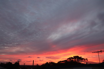 Naklejka premium sunset over sea